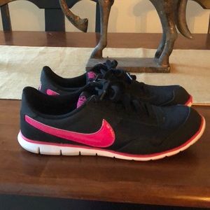 Black and pink Glitter Nike shoes